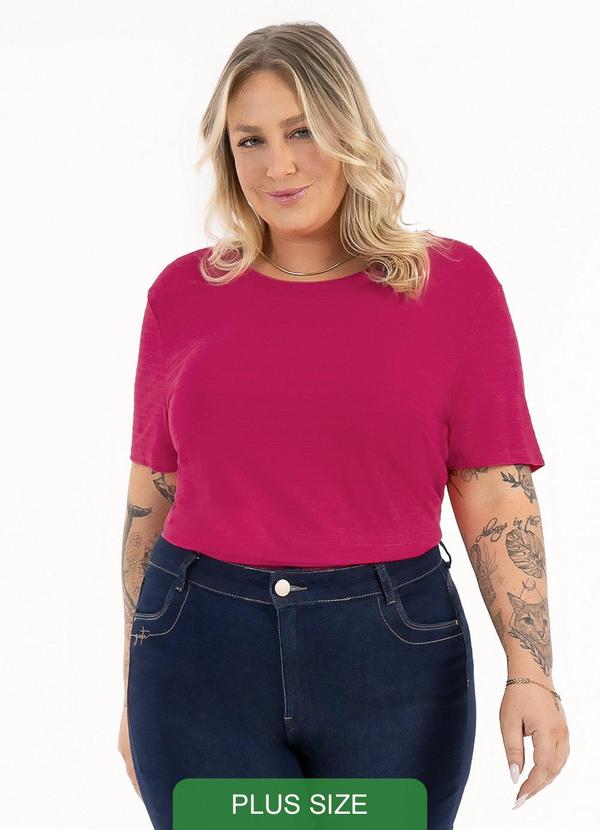 Habana - Blusa Plus Size em Viscose Pink 2