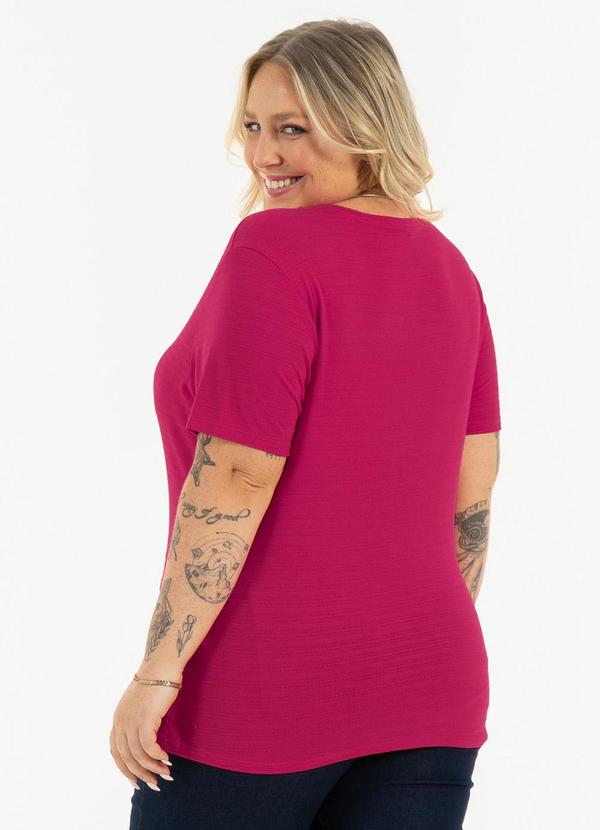 Habana - Blusa Plus Size em Viscose Pink 1