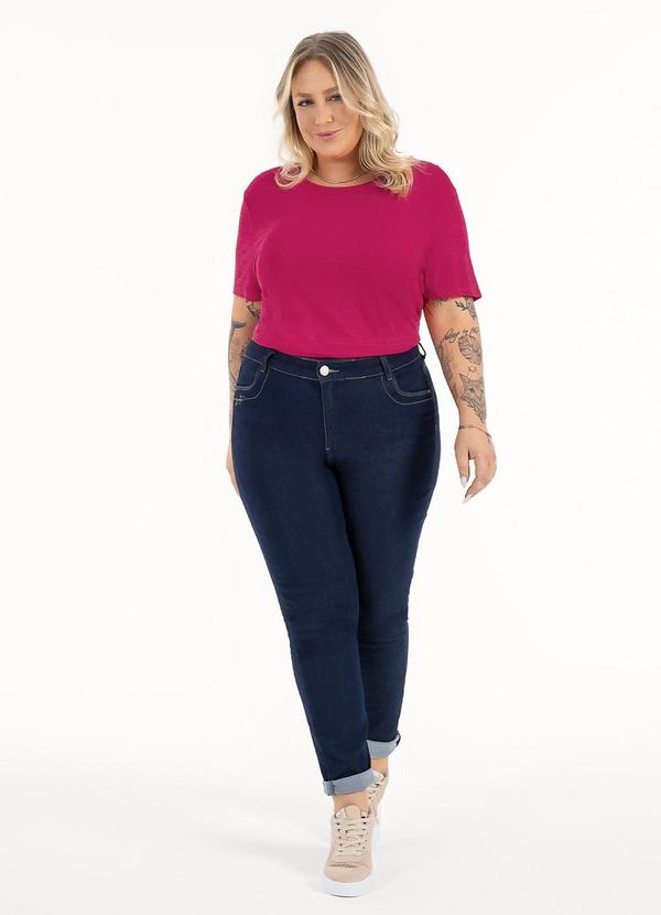 Habana - Blusa Plus Size em Viscose Pink 3