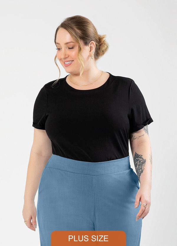 Cativa - Blusa Plus Size em Viscose Preto