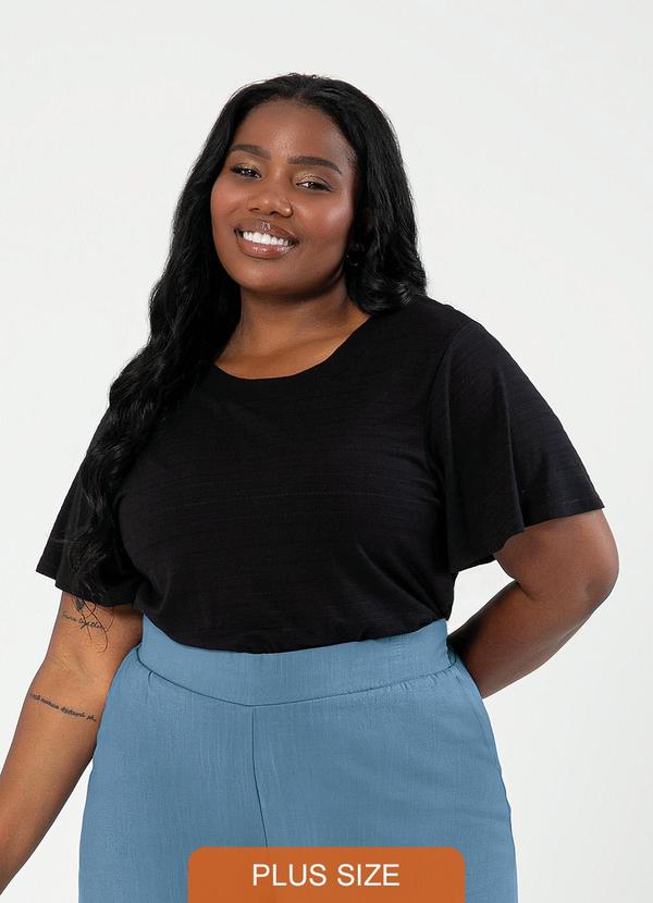 Cativa - Blusa Plus Size em Viscose Preto