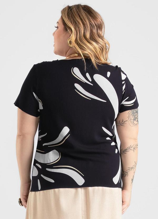 Cativa - Blusa Plus Size em Viscose Preto 2