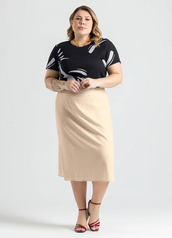 Cativa - Blusa Plus Size em Viscose Preto 4