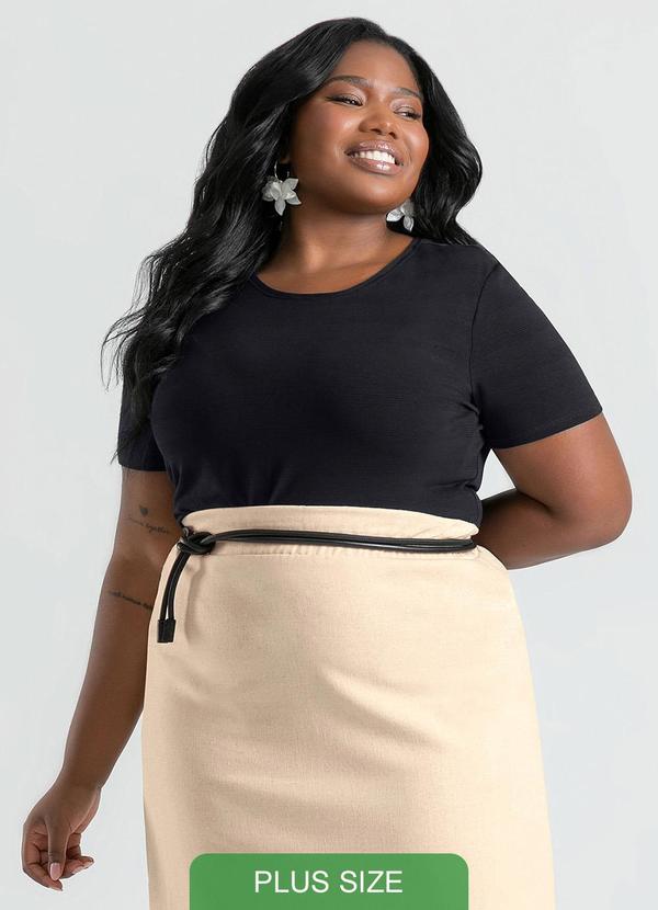 Cativa - Blusa Plus Size em Viscose Preto 3