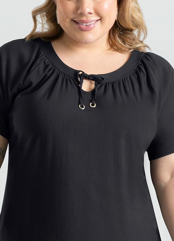 Cativa - Blusa Plus Size em Viscose Preto 3