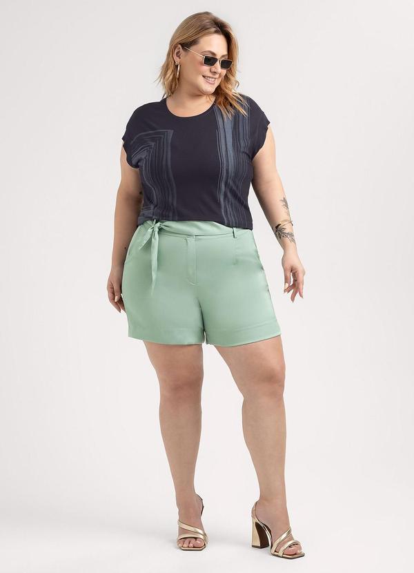 Habana - Blusa Plus Size em Viscose Preto 3