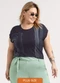 Habana - Blusa Plus Size em Viscose Azul - variação: Preto