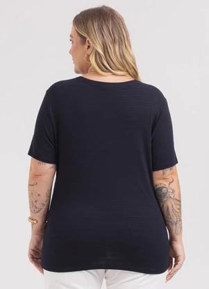 Habana - Blusa Plus Size em Viscose Preto - HABANA