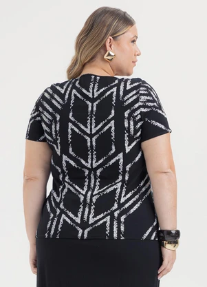Cativa - Blusa Plus Size em Viscose Preto - CATIVA