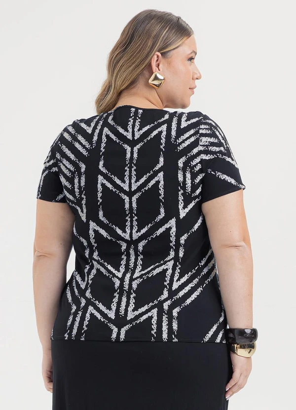 Cativa - Blusa Plus Size em Viscose Preto 2