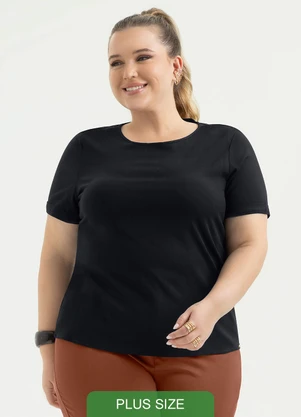 Cativa - Blusa Plus Size em Viscose Preto - CATIVA