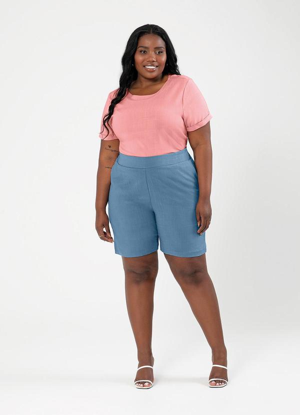 Cativa - Blusa Plus Size em Viscose Rosa Claro 4