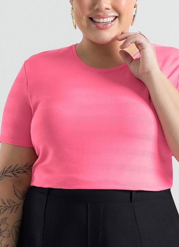 Cativa - Blusa Plus Size em Viscose Rosa