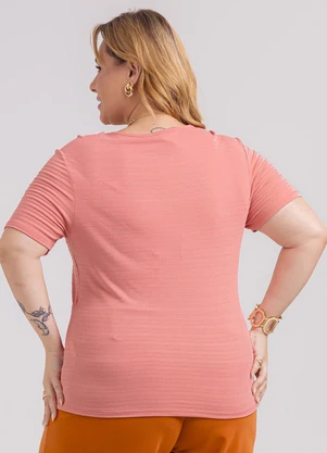Habana - Blusa Plus Size em Viscose  Rosa - HABANA