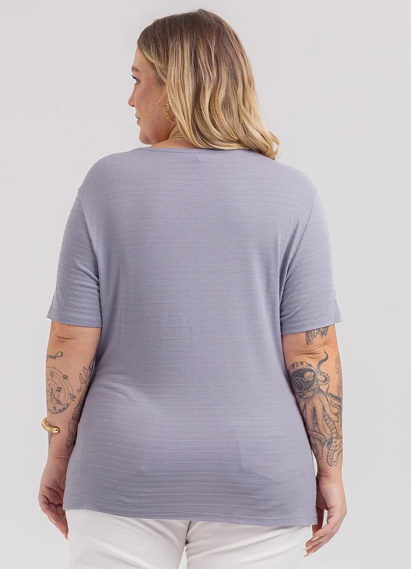 Habana - Blusa Plus Size em Viscose  Roxo 2