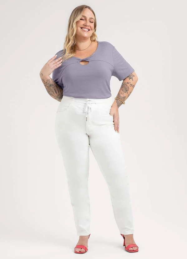 Habana - Blusa Plus Size em Viscose  Roxo 4