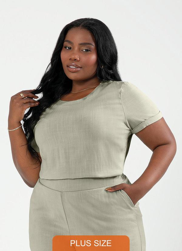 Cativa - Blusa Plus Size em Viscose Verde