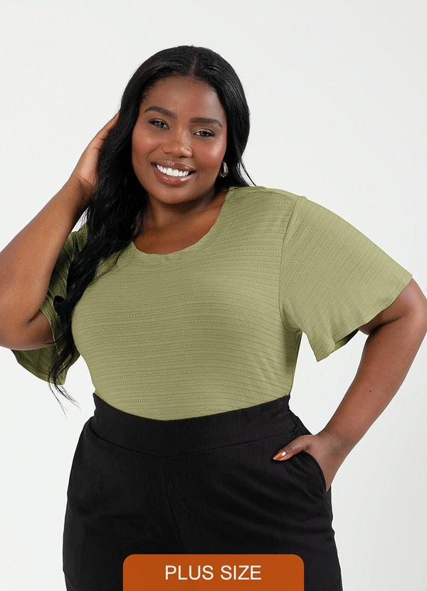Cativa - Blusa Plus Size em Viscose Verde