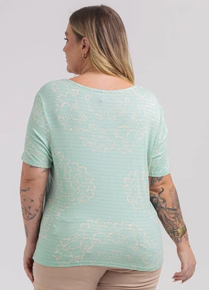 Habana - Blusa Plus Size em Viscose Verde - HABANA