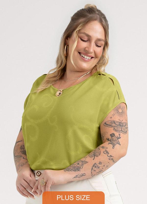 Habana - Blusa Plus Size em Viscose Verde 1
