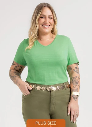 Habana - Blusa Plus Size em Viscose Verde - HABANA