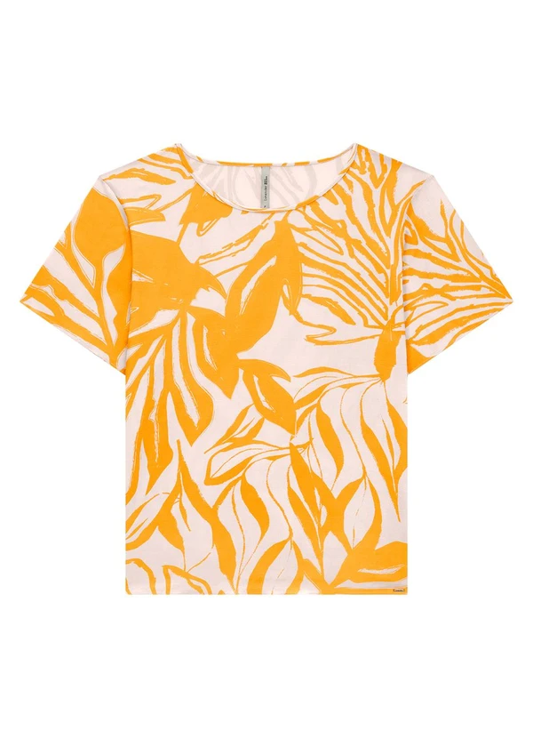Lunender Mais Mulher - Blusa Plus Size Estampada em Viscose Amarelo 6