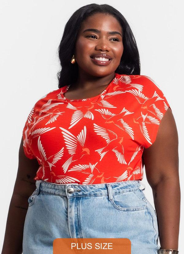 Secret Glam - Blusa Plus Size Estampada Laranja