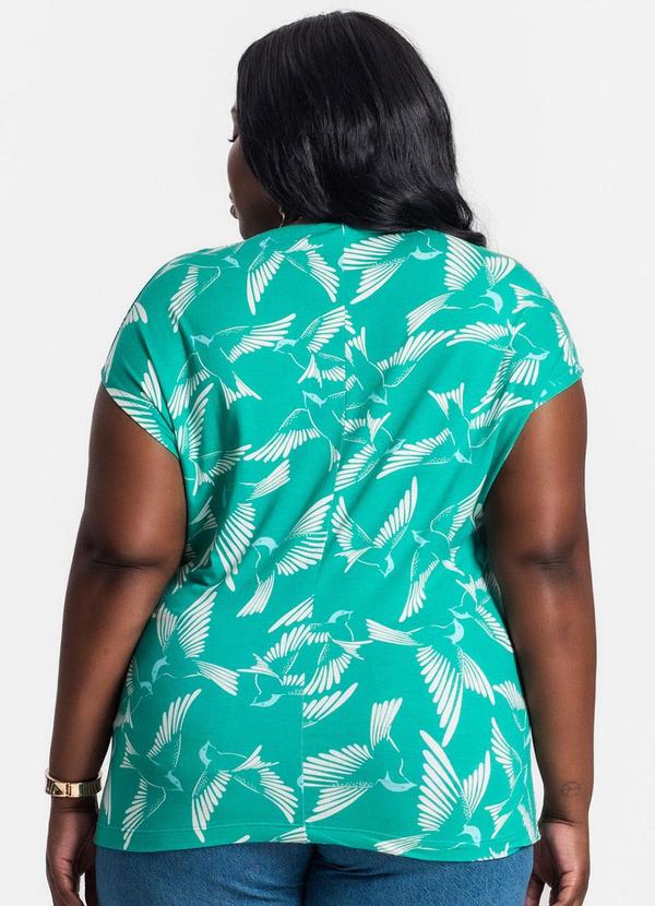 Secret Glam - Blusa Plus Size Estampada Verde 2