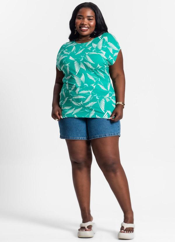 Secret Glam - Blusa Plus Size Estampada Verde 3