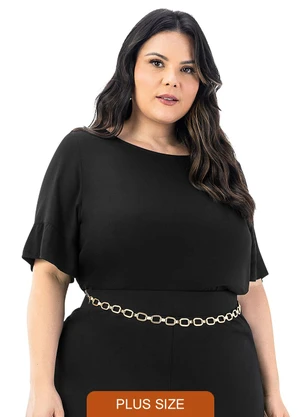 Secret Glam - Blusa Plus Size Feminina Preto - SECRET GLAM