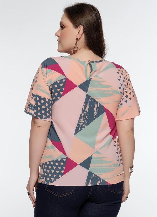 Outlet - Blusa Plus Size Geométrico com Amarração 2
