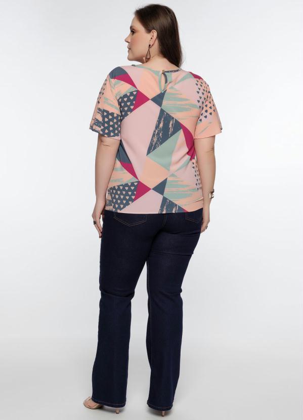 Outlet - Blusa Plus Size Geométrico com Amarração 5