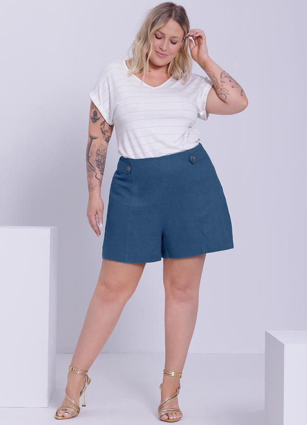 Lunender Mais Mulher - Blusa Plus Size Listrada Mullet Bege 3