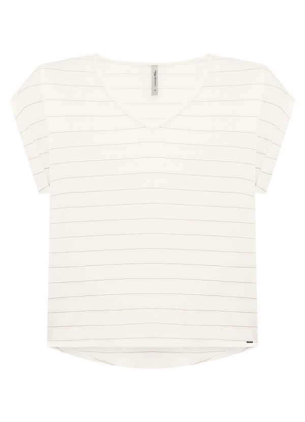 Lunender Mais Mulher - Blusa Plus Size Listrada Mullet Bege 6