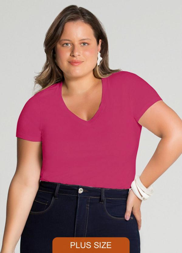Lunender Mais Mulher - Blusa Plus Size Malha Básica Rosa