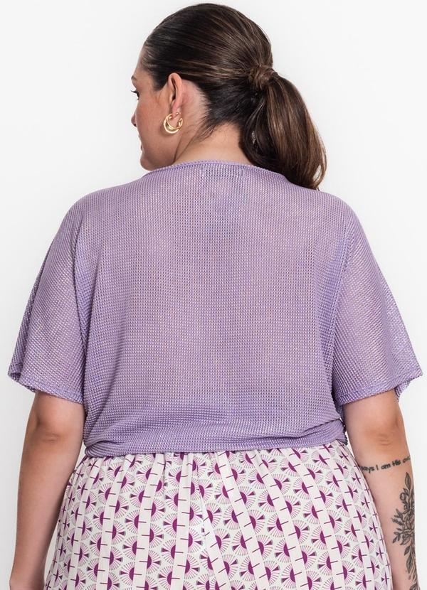 Secret Glam - Blusa Plus Size Malha Screen Shiny Roxo 2