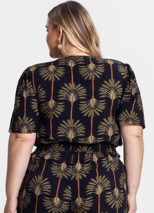 Secret Glam - Blusa Plus Size Manga Ampla Preto 3