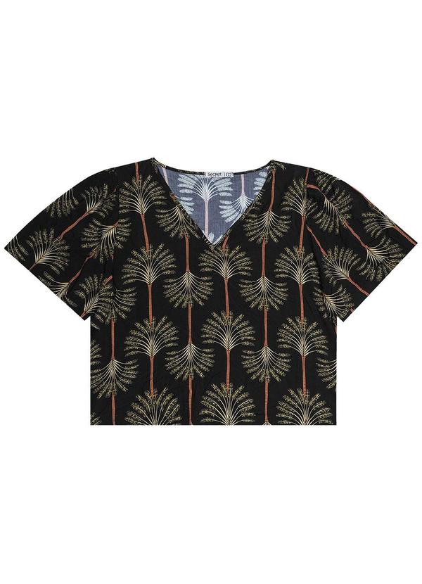 Secret Glam - Blusa Plus Size Manga Ampla Preto 5