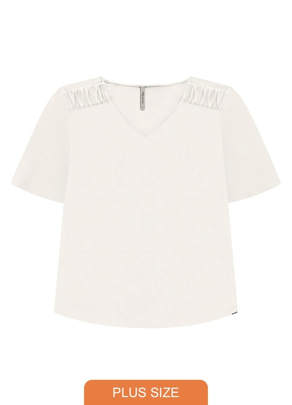 Lunender Mais Mulher - Blusa Plus Size Manga Curta Branco