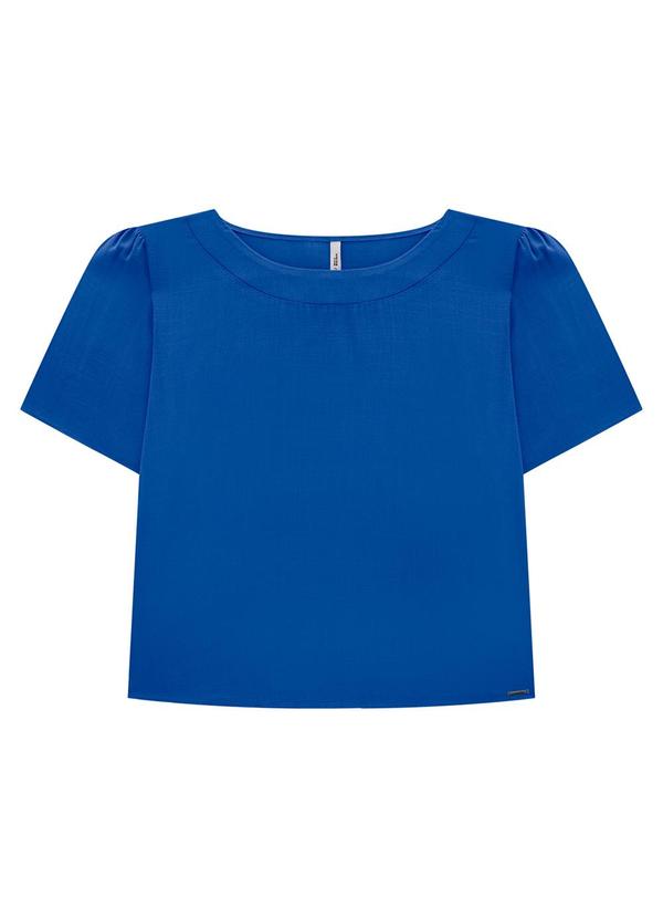 Lunender Mais Mulher - Blusa Plus Size Manga Curta em Tecido Rayon Azul 6