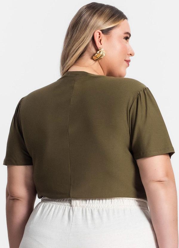 Secret Glam - Blusa Plus Size Manga Curta Verde 2