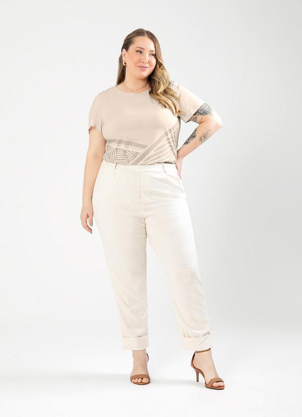 Cativa - Blusa Plus Size Misturinha Bege 4