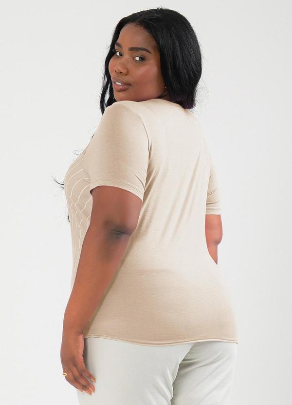 Cativa - Blusa Plus Size Misturinha Bege 2