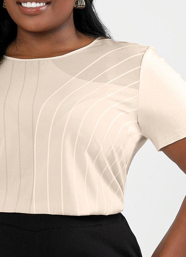 Cativa - Blusa Plus Size Misturinha Bege 3