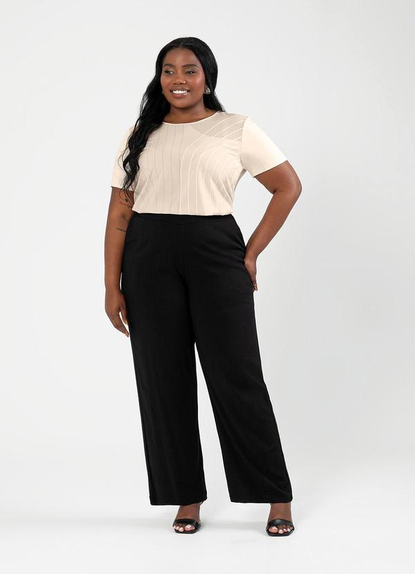 Cativa - Blusa Plus Size Misturinha Bege 4