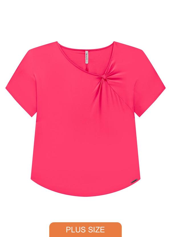 Lunender Mais Mulher - Blusa Plus Size Mullet em Tecido Istambul Rosa