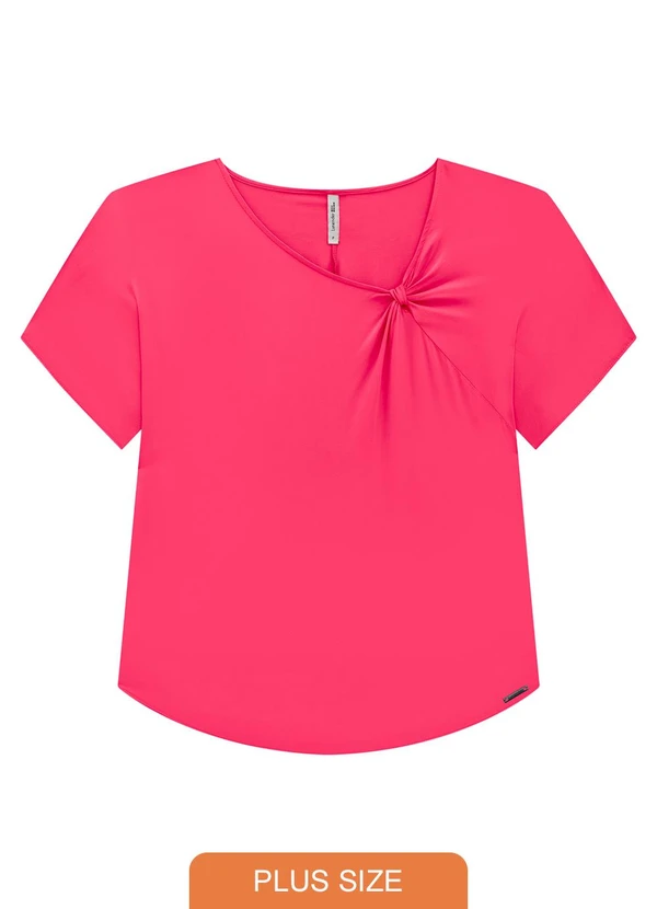 Lunender Mais Mulher - Blusa Plus Size Mullet em Tecido Istambul Rosa