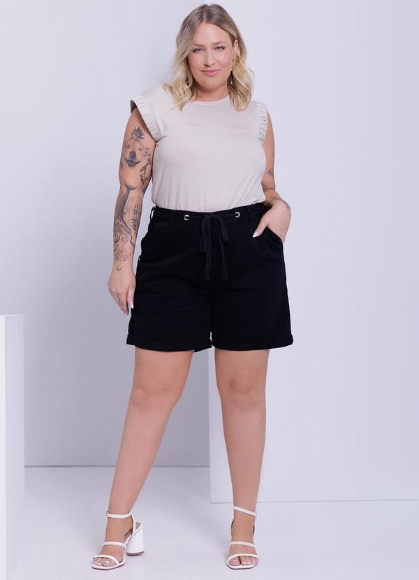 Lunender Mais Mulher - Blusa Plus Size Muscle Tee com Viscose Bege 6