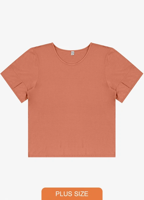 Infinita Cor - Blusa Plus Size Rovitex Laranja