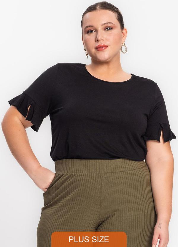 Infinita Cor - Blusa Plus Size Rovitex Preto